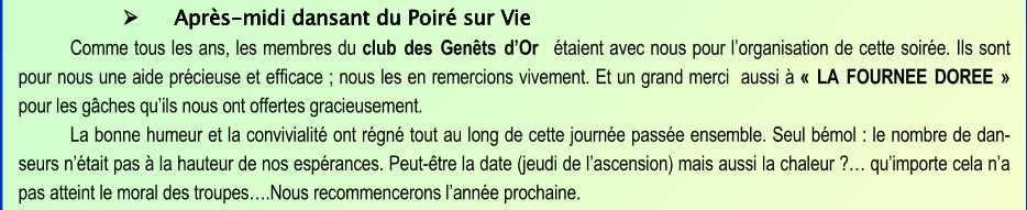 Après-midi dansant du Poirè sur Vie