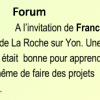 Forum à La Roche sur Yon