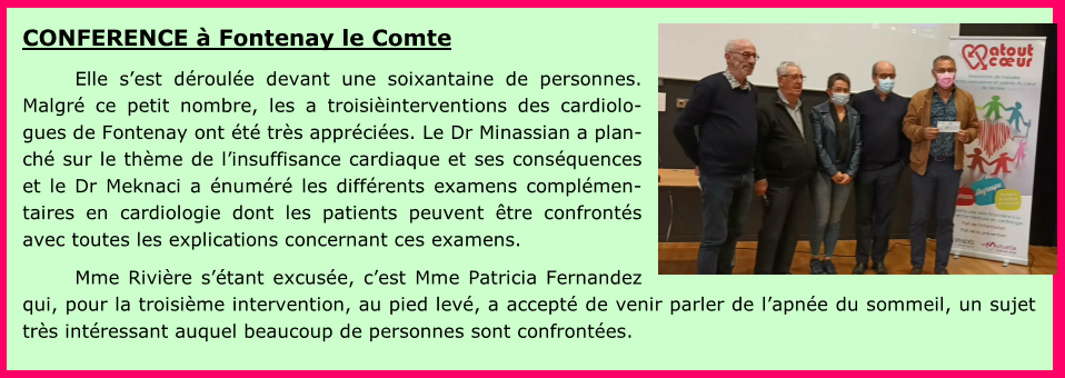 Conférence à Fontenay le Comte