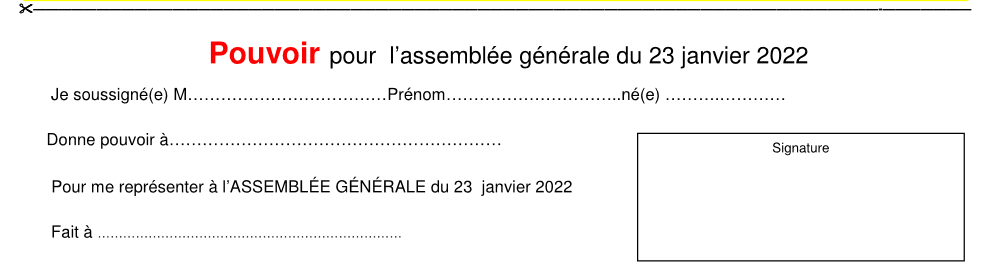 Janvier pouvoir ag 2022