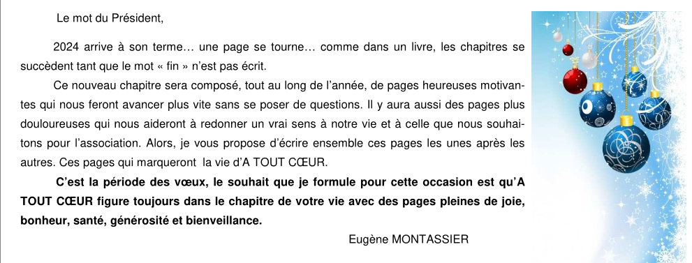 Mot du president
