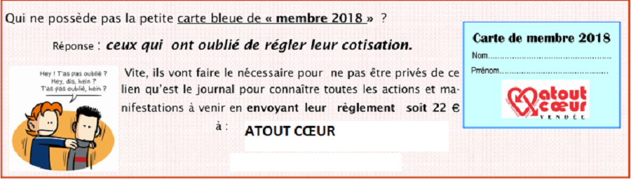 Carte membre 2018