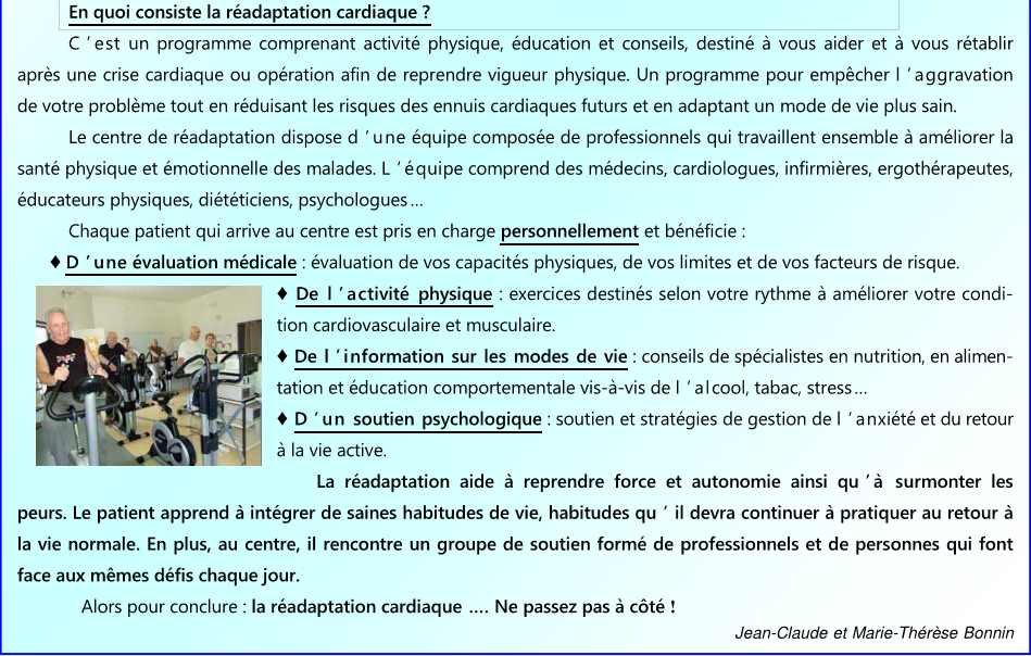 Readaptation cardiaque 2 sur 2