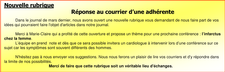 Courrier des lecteurs