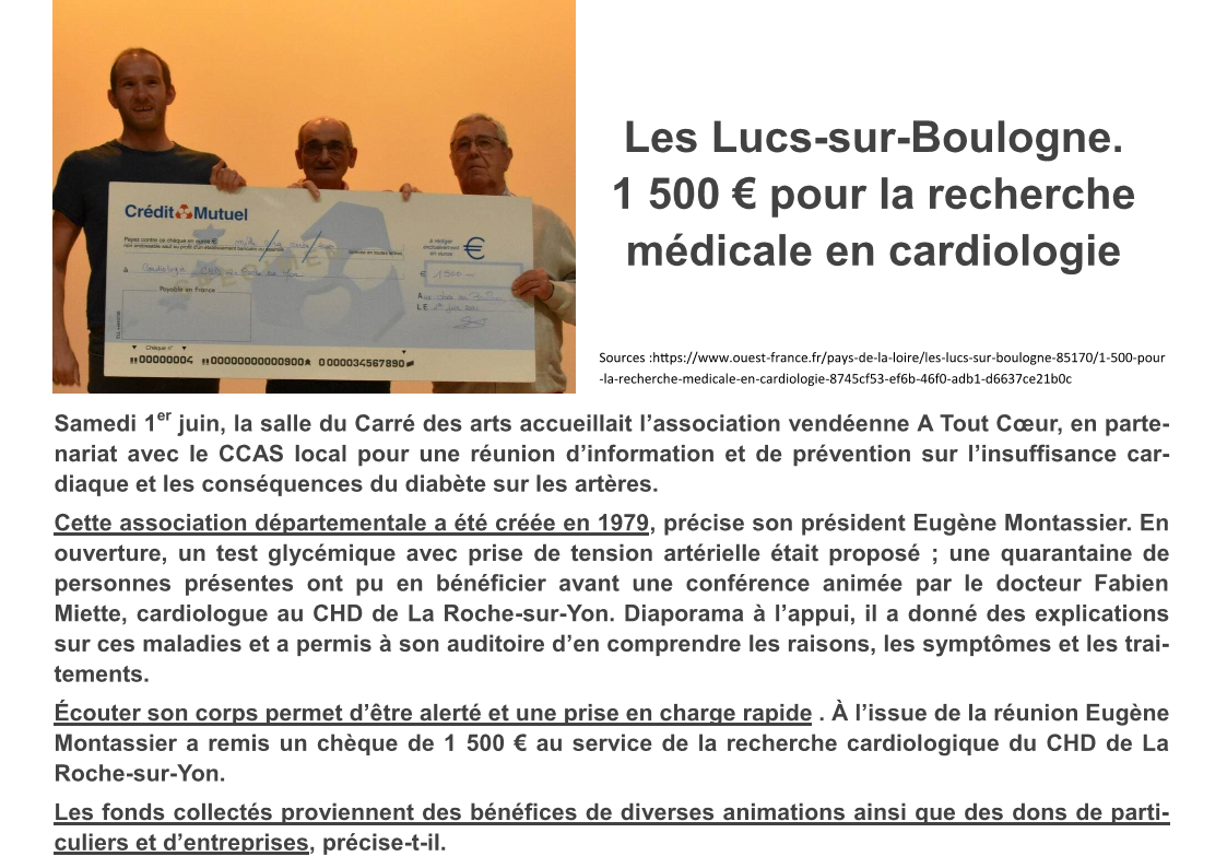 Article ouest france les lucs sur boulogne